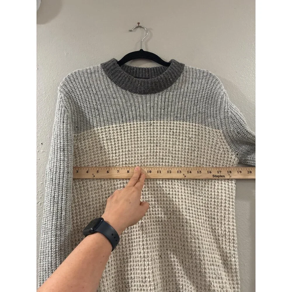 Scotch & Soda men's colorblock knitted Wool sweater in a gray colorway size S